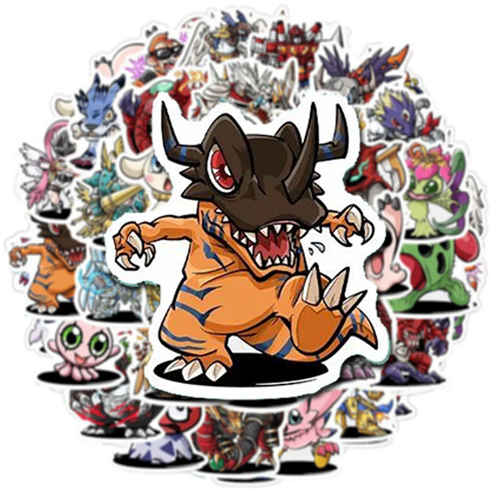 

10/30/50pcs Digimon Adventure Cartoon Stickers Cool Anime Graffiti Decals DIY Stationery Guitar Luggage Bike Sticker Classic Toy