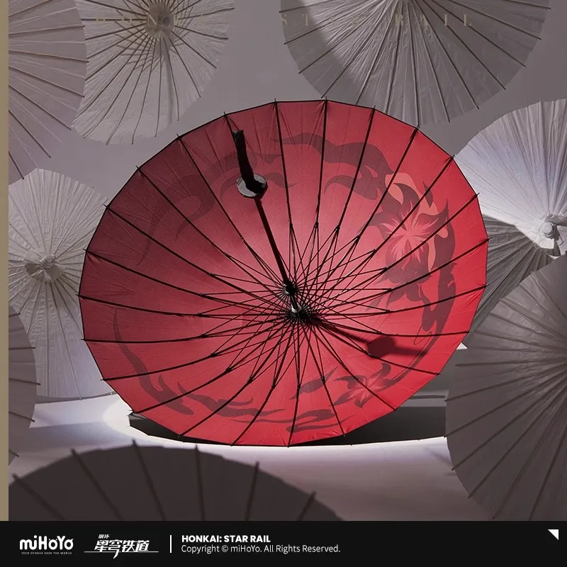 [Genuine] miHoYo Game Acheron Umbrella Honkai Star Rail Acheron Theme Long-handled Umbrella Anime Accessory Cosplay Xmas Gifts