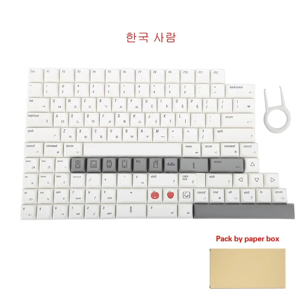 

Колпачки для клавиш MAC PBT XDA, высота, корейские 127, клавиши для механических игровых клавиатур, индивидуальные колпачки для клавиш