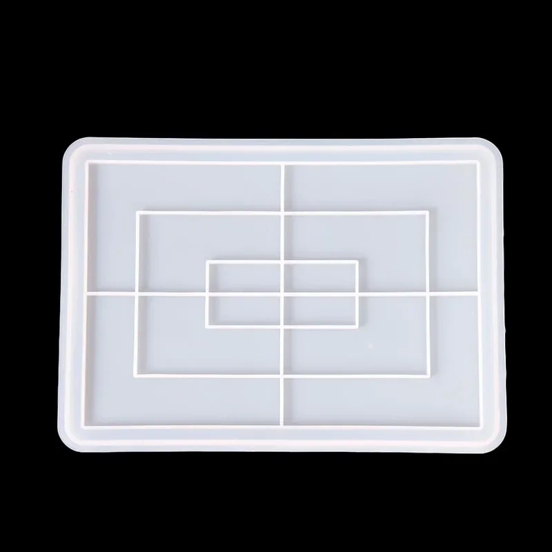 Big Size Geometric Tray Silicone Mold Rectangular Cement Decor Tray Mold Round Home Storage Tray Epoxy Resin Crafts