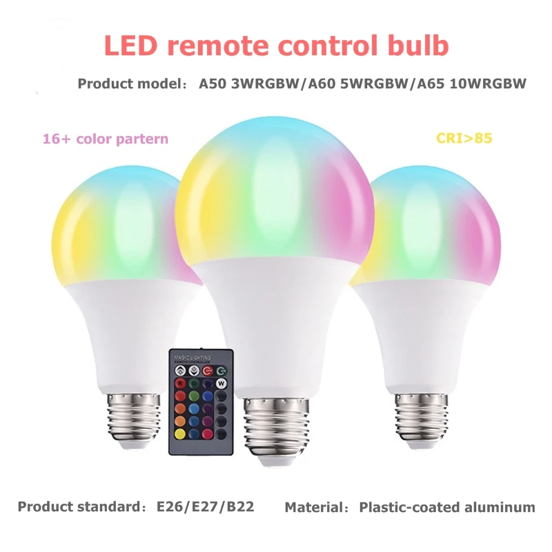 

3/5/10W LED remote control bulb,intelligent dimming light bulb,make with Plastic-coated aluminum,remote control/app control blub