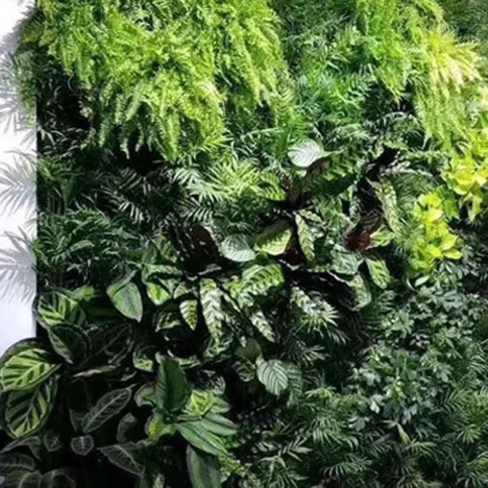 DIY Artificial Plant Wall Panel 75x25cm UV Protection Simulation Maple Plant Sheet Flower No Watering Fake Green Grass Mat