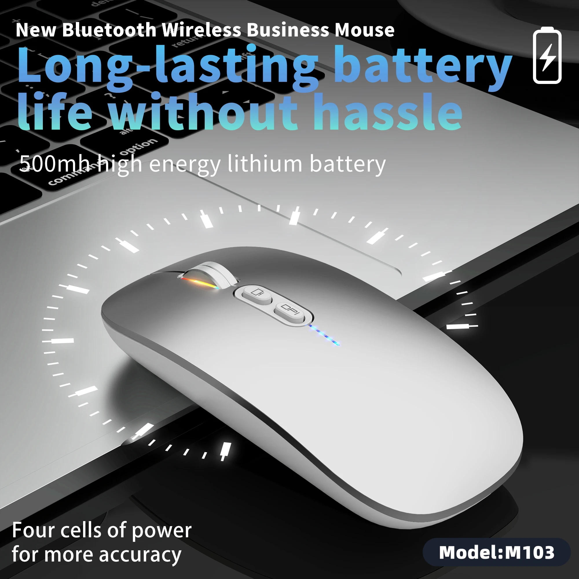 Ultra-thin 3 Modes 2.4Ghz USB and 2 Bluetooth 5.1 Wireless Mouse Power Display Ergonomic Rechargeable Silent Mice for PC Laptop