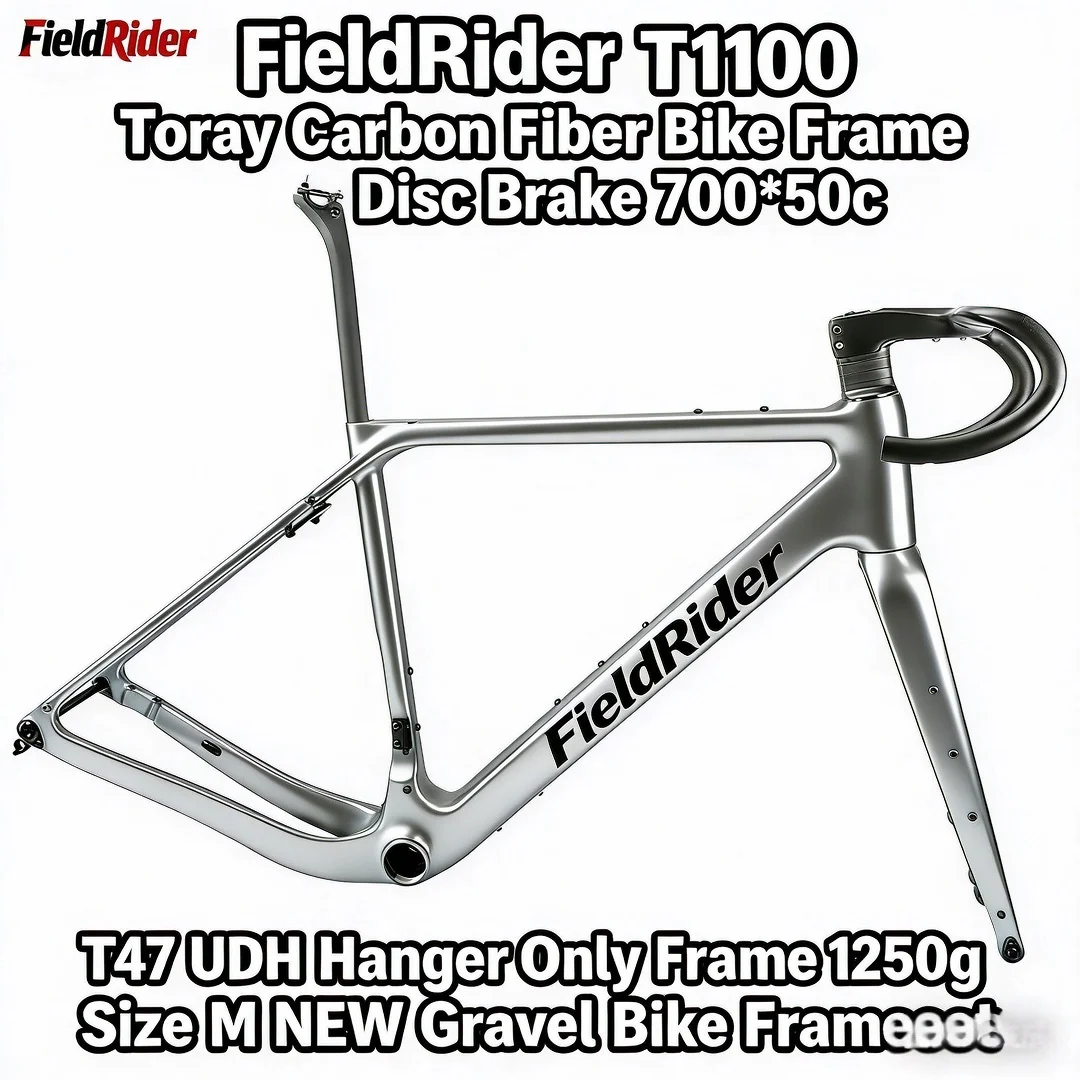 

Легкий карбоновый гравийный рамсет R056C (1250 г) из Toray T1100, 700x50C, дисковые тормоза, UDH-кронштейн T47, размер M, для бездорожья