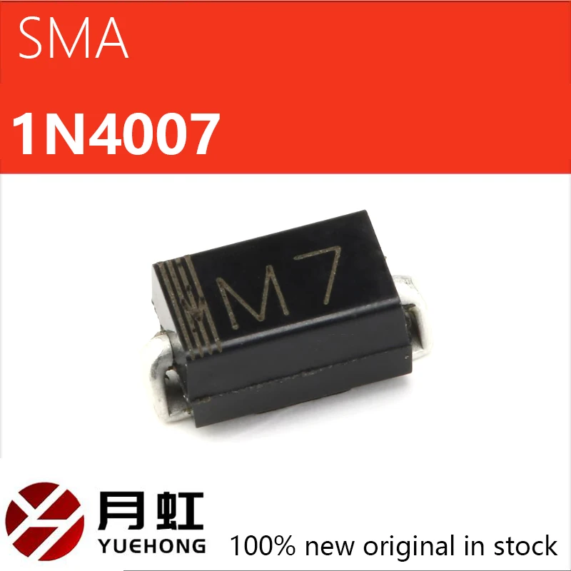 100/500/1000PCS 1N4007 SMA IN4007 M7 1A 1000V SMD Rectifier Diode