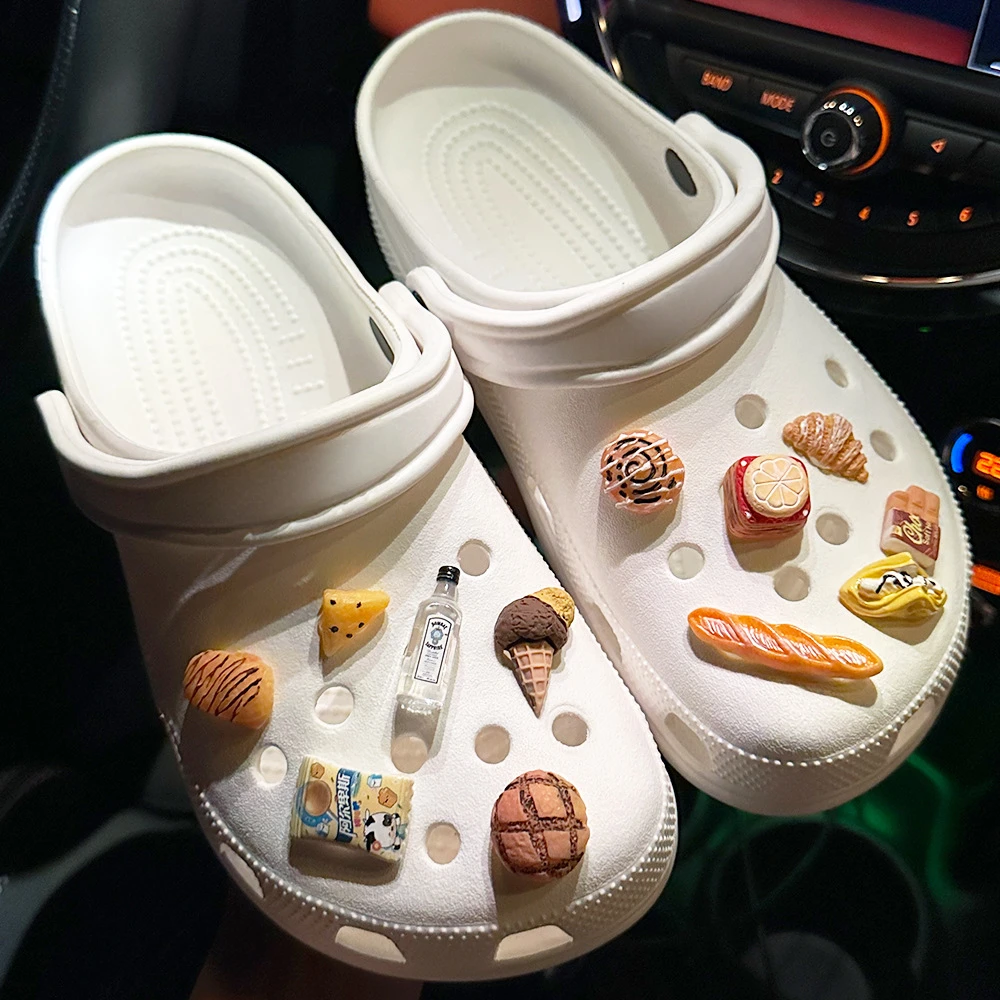 Shoe Charm DIY 3D Artificial Bread Chocolate Shoe Decorations Accessories Charms for Clogs Bogg Bag Slides Sandals