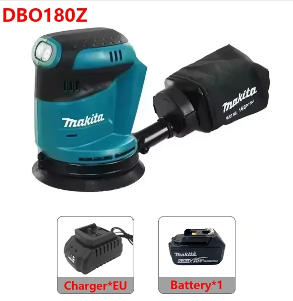 Makita DBO180Z 18V Borstelloze Draadloze Oplaadbare Schijf Excenterschuurmachine Houtbewerking Schuren Stopverf Polijsten Kale Tool