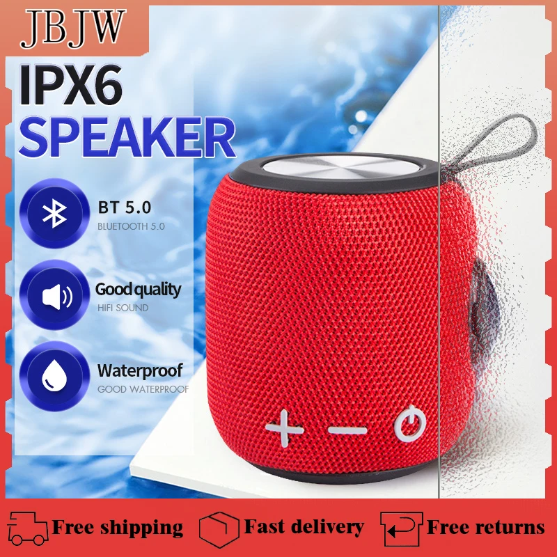 

JBJW Portable Bluetooth Speaker Surround Heavy Bass TWS Interconnection IPX7 Waterproof Wireless Subwoofer for Outdoor Travel