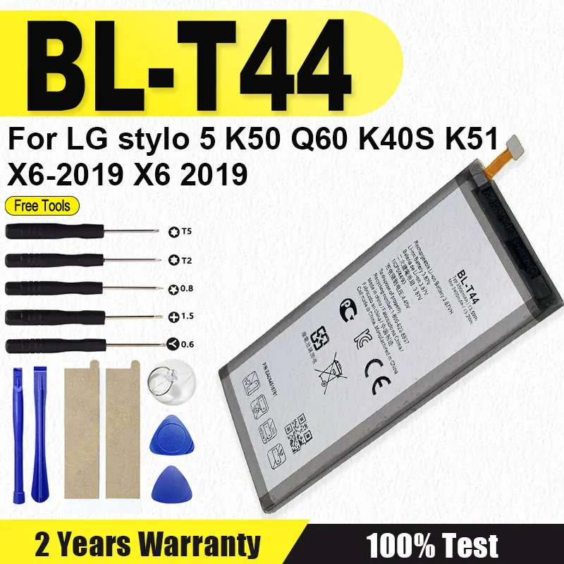 

Genuine BL-T44 BL T44 Battery FOR LG Stylo 5 K50 Q60 K40S K51 X6-2019 X6 2019 Mobile Phone Replacement Batteries + Free Tool