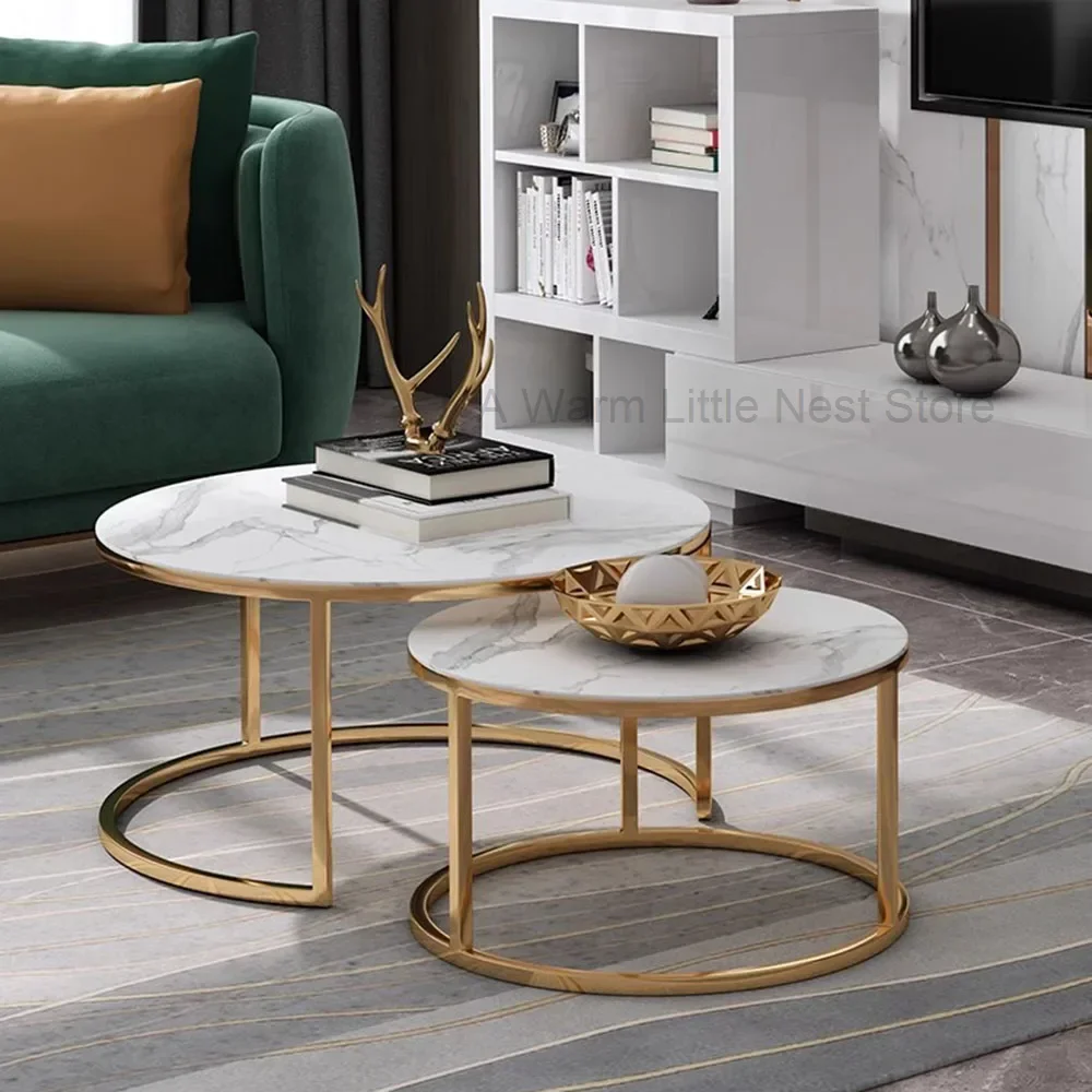 

Round Corner Coffee Tables Modern White Unique Center Legs Metal Designer Coffee Tables Hotel Large Mesa Centro Home Decoration