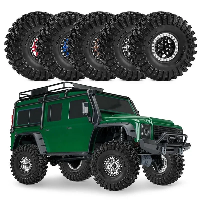 Big Size 125mm 1.9 Beadlock Wheel Rim Tire Set for 1/10 RC Crawler Car Trxs TRX4 RC4WD D90 Axial SCX10 Pro Capra Redcat MST