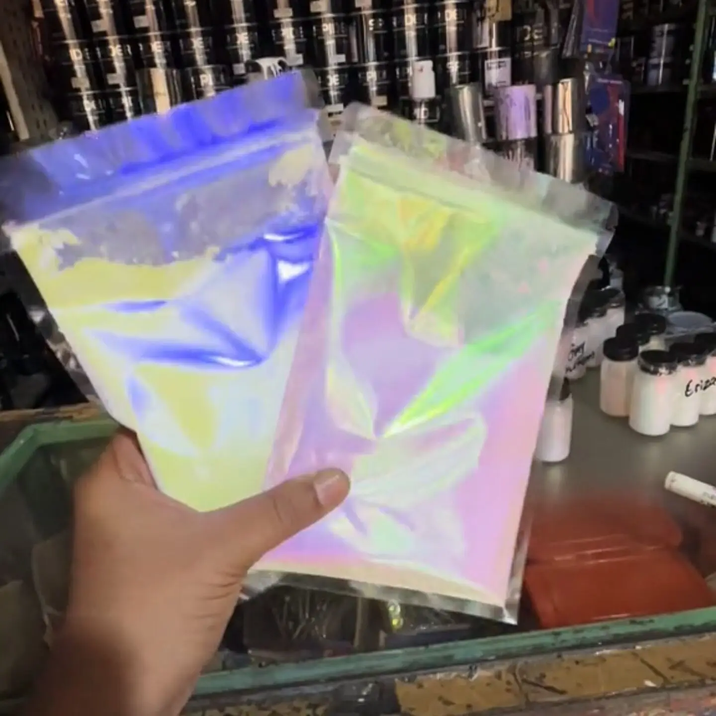 1g オーロラホワイト スーパーカラーチェンジ ハイパーシフト カメレオン顔料 カラーシフト顔料 自動車塗装用