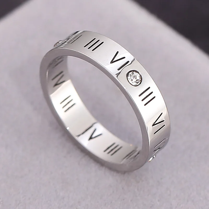 Roman Rings For Women Stainless Steel Rings Fashion Jewelry Accessories