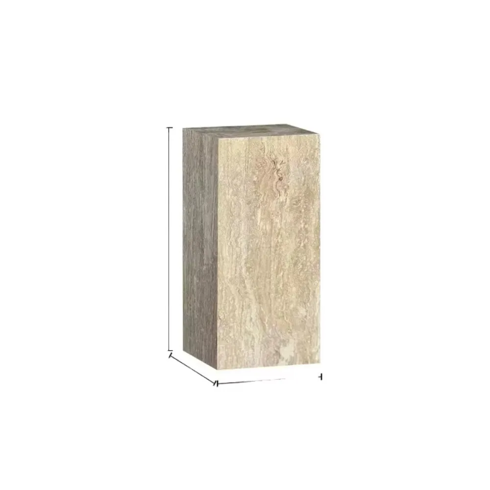 

Natural marble sculpture base TV cabinet Floor-to-ceiling travertine base ornament