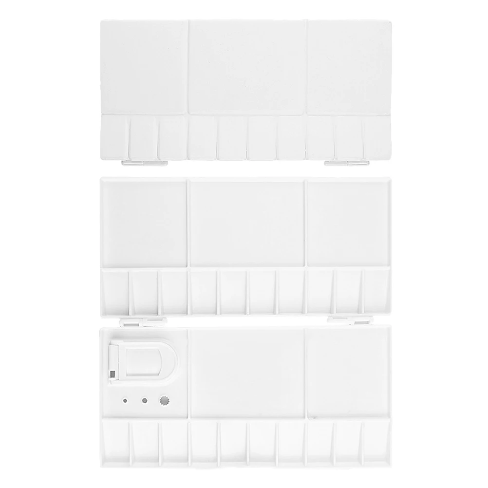 

2Pcs Plastic Folding 25-Compartment Palette Organizer for Watercolor Gouache Paint Mixing Tray Portable Folding Watercolor