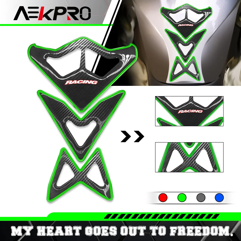 For NINJA650 NINJA1000 1000SX 400 250 300 Motorcycle Engine Fuel Tank Pad Protection Decals 3D Fish Bone Oil Tanks Stickers Kits