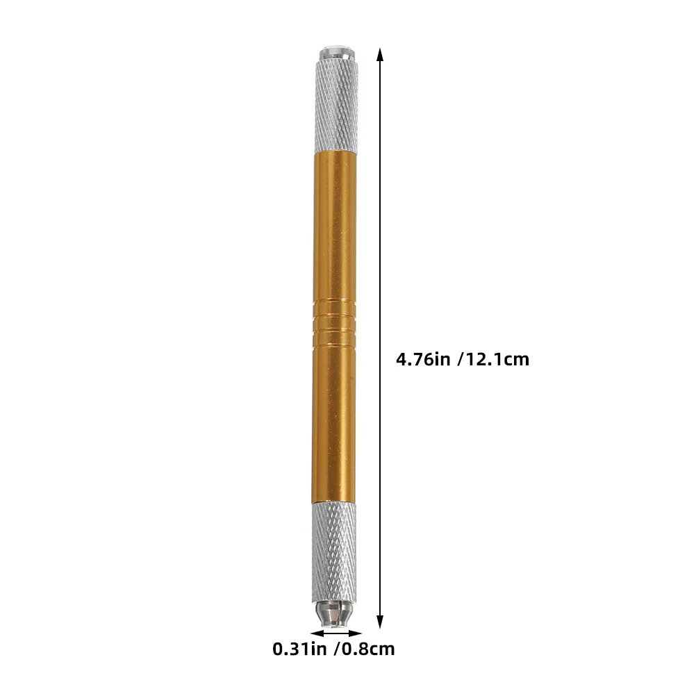 2Pcs Golden Manual Microblading Pencil Waterproof Eyebrow Tattoo Pen Enhances Density Defines Shape Perfect for Beginners