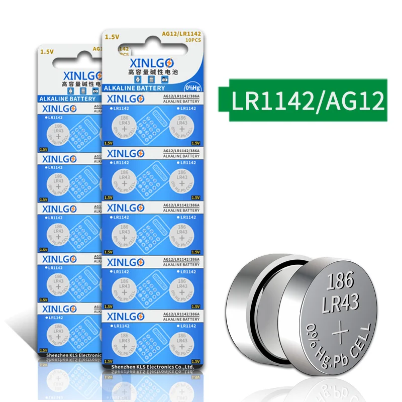 

1,5 В AG12 186 LR1142 LR43 301 386 батарейки-таблетки для электронных часов, игрушек и пультов дистанционного управления