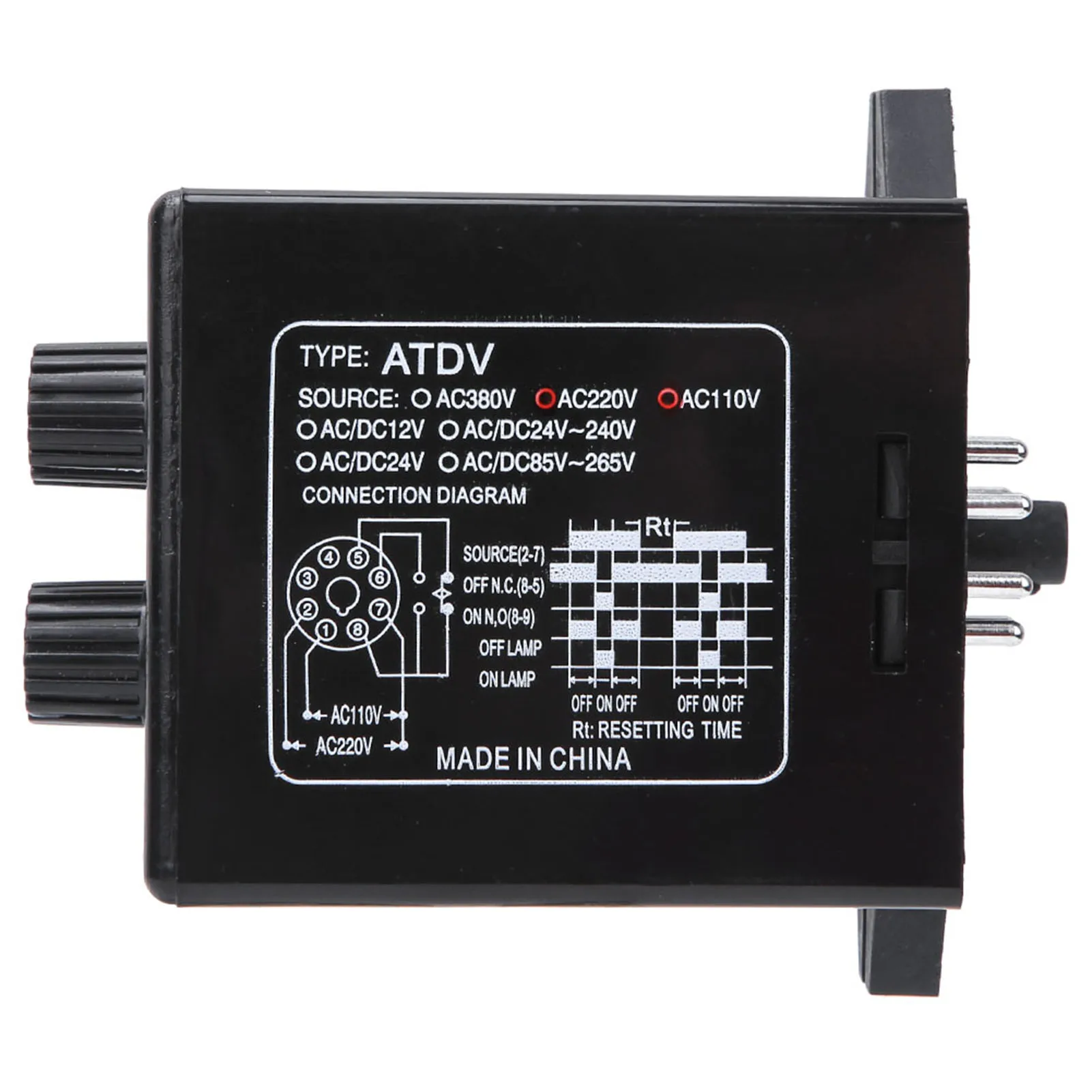 On Off Timer Switch، ATDV-NC، On Off Twin Timer Relay Knob Control Time Switch 6S-60M AC 220V
