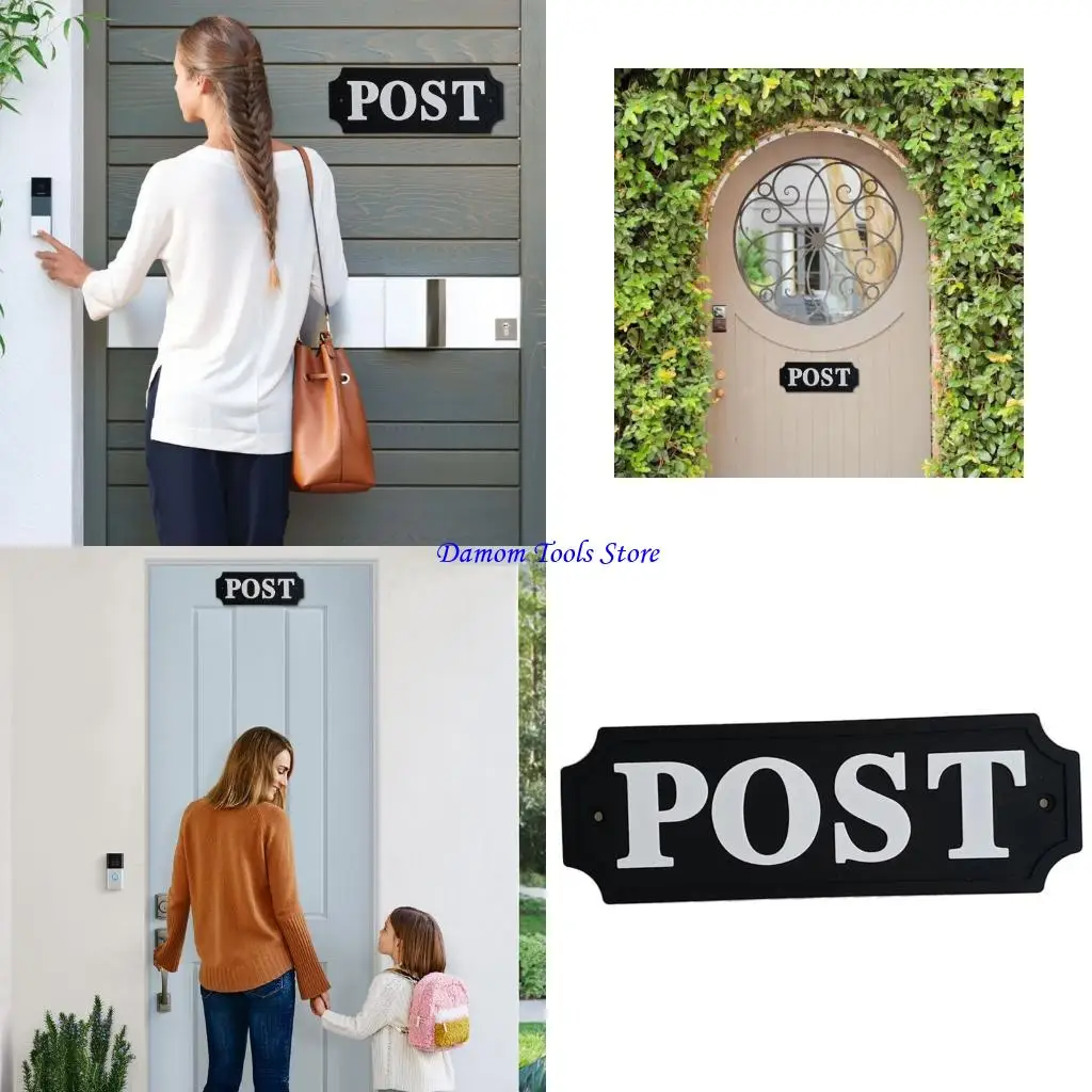 

57BE Plastic POST Sign Mailbox Wall Labels Room Decorative Plaques Name Badge Plates