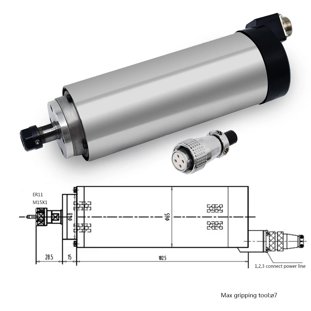 Imagem -05 - Refrigerado a ar Conjunto de Motor do Eixo com 1.5kw Vfd Inventor 65 mm Braçadeira Er11 Pinças Kit para Principalmente Gravura em Madeira 0.8kw