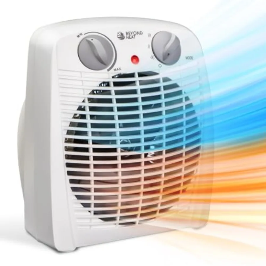 Portable Space Heater, 1500W Small Fan Heater with Adjustable Thermostat Overheat Protection, Ideal for Desktop, Bedroom, Offic