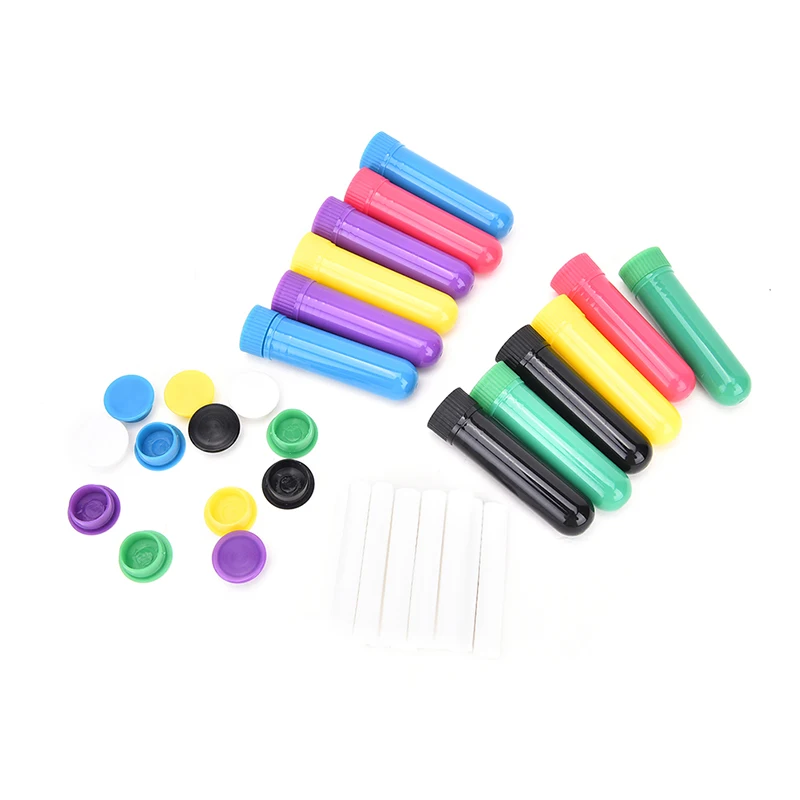 

12 Pcs Hot Selling Essential Colored Practical Oil Aromatherapy Blank Nasal Aromatherapy Inhalers Tubes Sticks Nasal Container