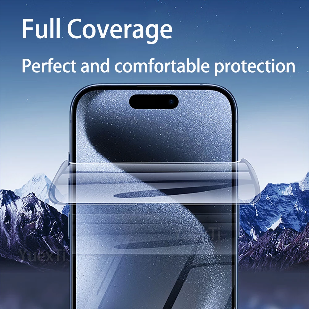 4Pcs Hydrogel Film Full Cover For iPhone 11 12 13 14 15 Pro Max mini Screen Protector XS Max XR X 6 8 7 Plus SE 2020 Not Glass