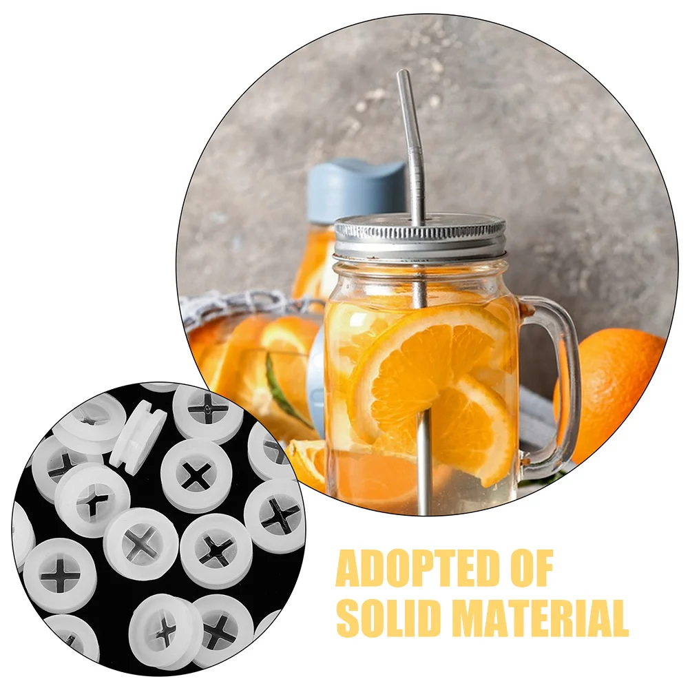 

24pcs Silicone Hole Plug For Cover, Leak Proof Freshness Seal, Portable Straw Fixing Plugs For Jars Lids, Wide Mouth Grommets,