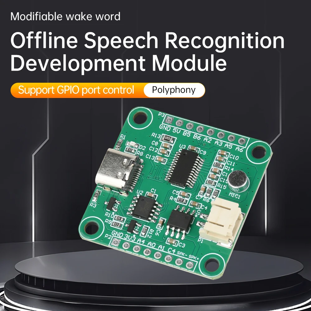 MCU SNR9912VR Offline Voice Recognition Development Module Support AI Deepseek Secondary Development and GPIO Port Control DC 5V