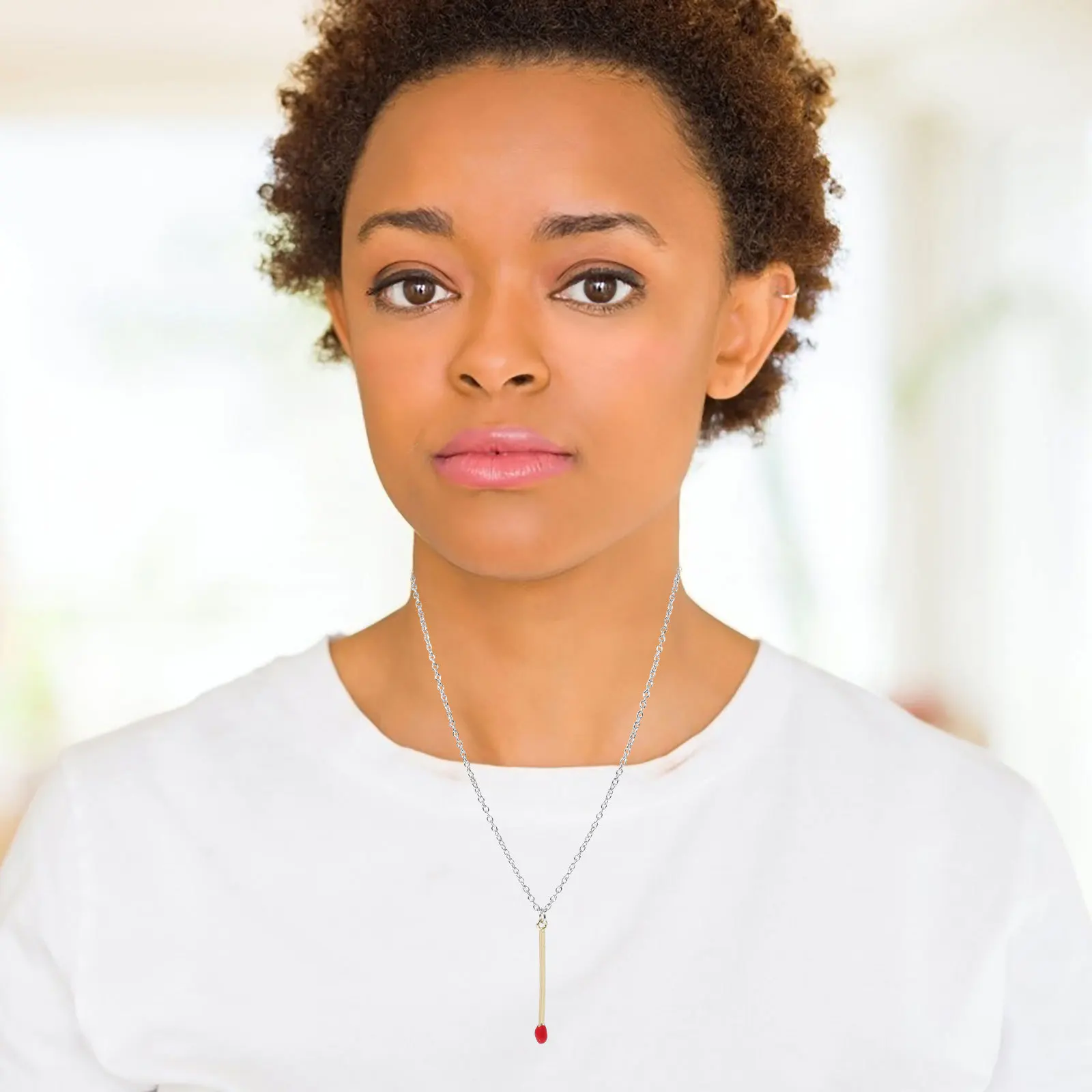 قلادة على شكل عصا الثقاب، مجوهرات رقبة نسائية إبداعية، قلادة عصرية أنيقة لحفلات الزفاف الصيفية وأعياد الميلاد للفتيات المراهقات