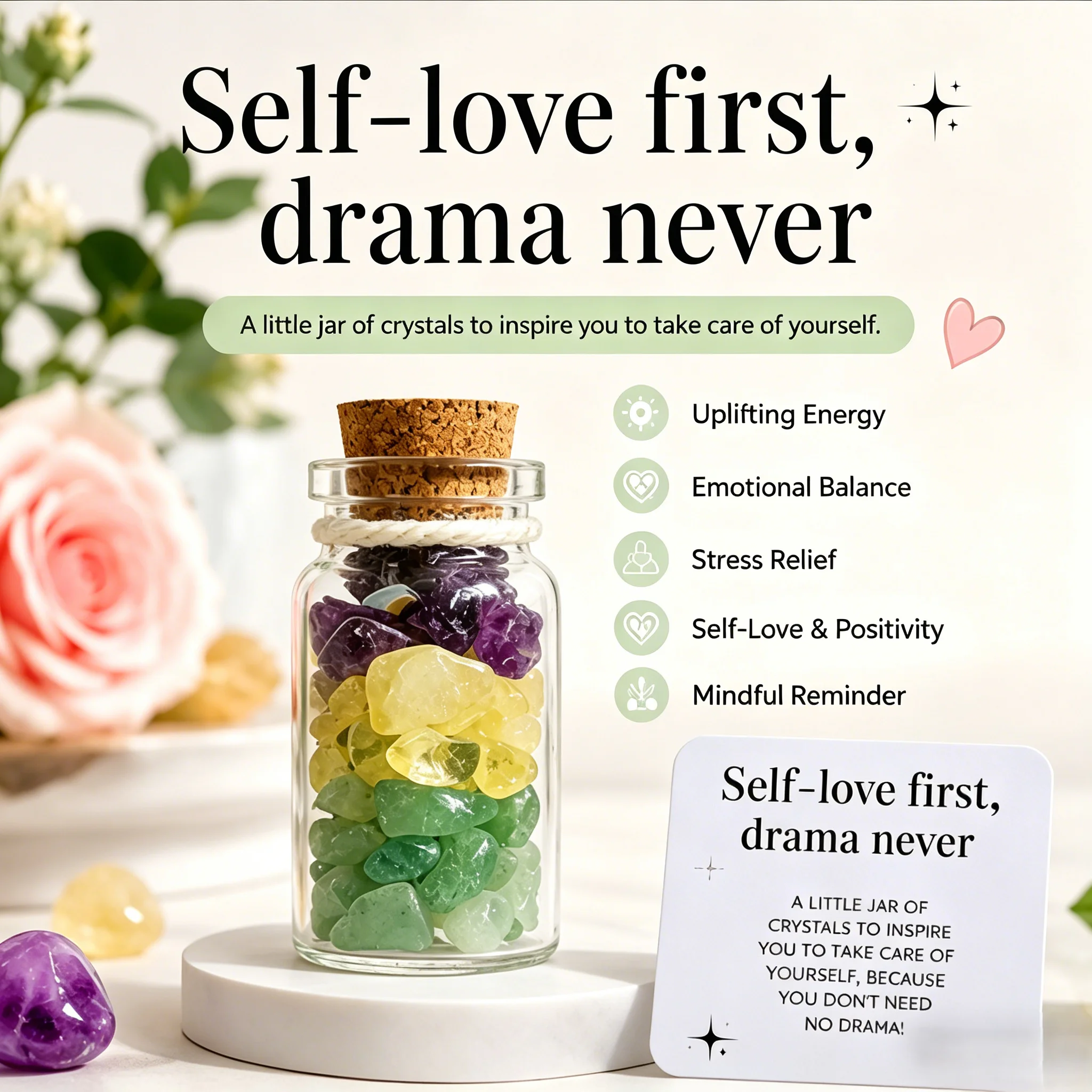 Natural Crystal Gemstone Bottles Chip DIY Jewelry Creation Chakra Healing Stone Self-love Gift Decoration Sets For Witchcraft