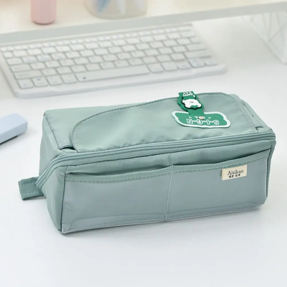 Cartoon Desktop Storage Stationery Bag Ten-layer Large Capacity Pencil Bag Aesthetic Transparent Pencil Pouch Student