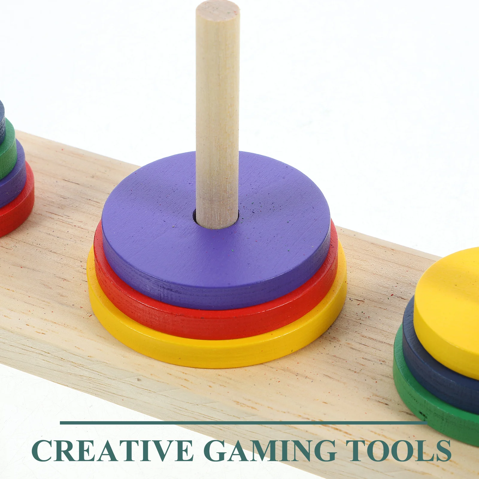 1 set colorato in legno Hanoi Tower cervello puzzle gioco intellettuale rilassamento sfida fai da te divertimento in famiglia puzzle logico