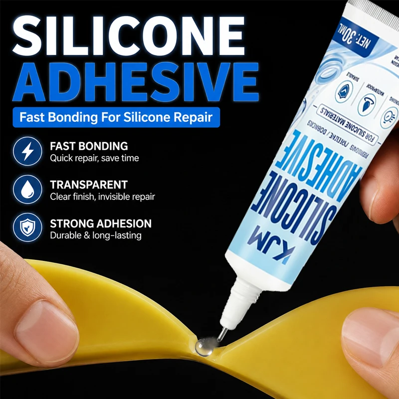 KJM Silicone Adhesive Transparent Glue Fast Bonding For Rubber Plastic Phone Case Wristband Toy Seal Repair Flexible Waterproof
