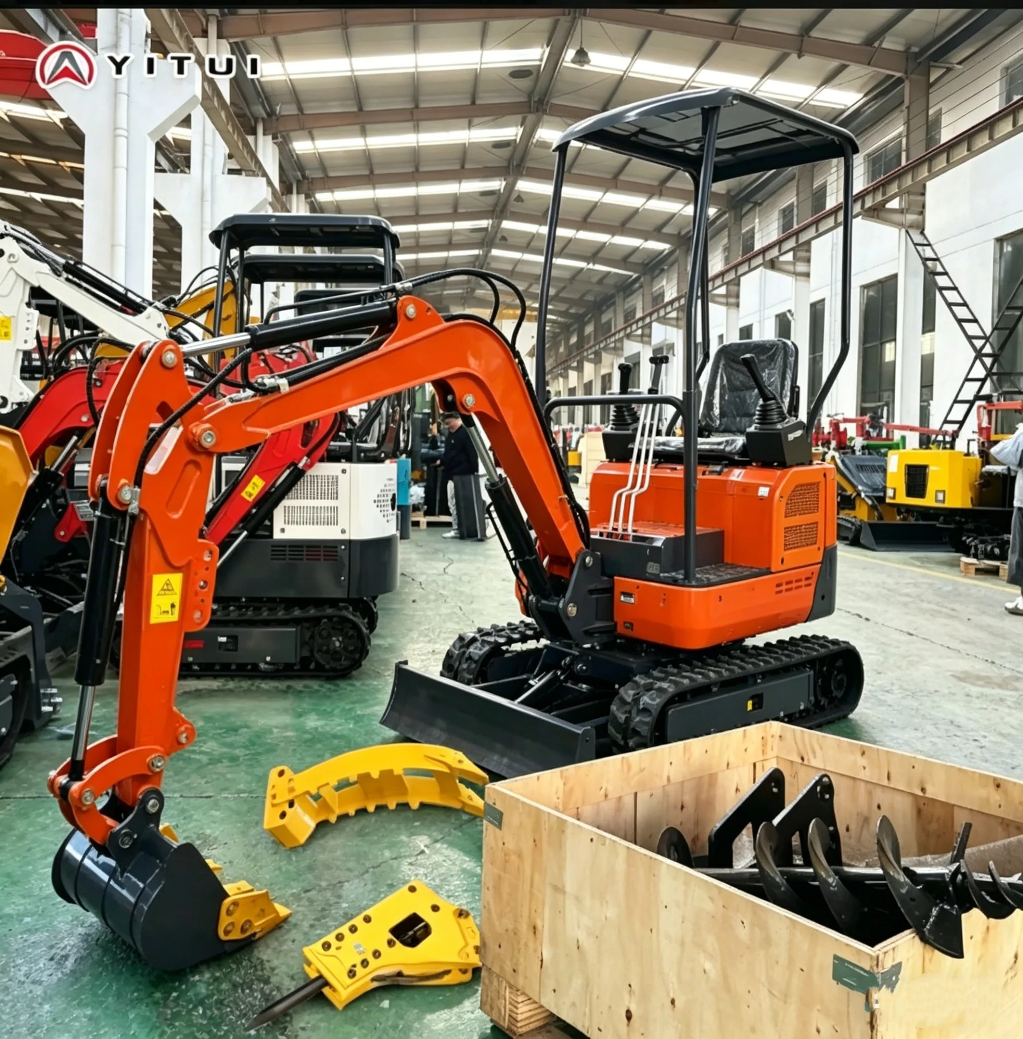

Customized 1.5 Ton Mini Excavato Kubota Engine CE Mini Digger With Bucket and Attachments Farm Excavators Home Low Emission