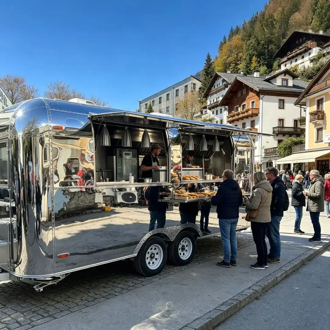Customizable Concession Trailer Double Axle Commercial Mobile Restaurant for Street Franchise Park & Mall Pop-up Shop