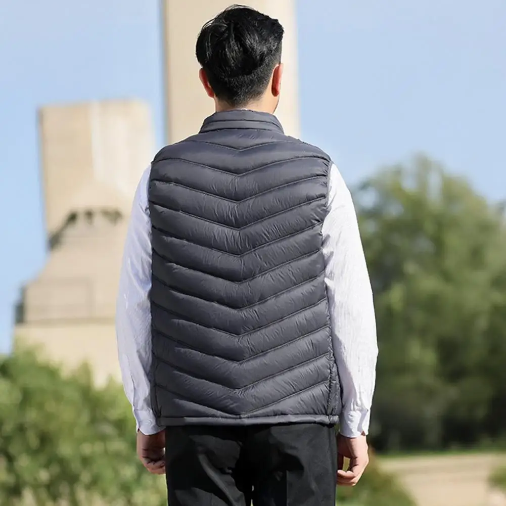 

2025 осенне-зимняя новая хлопковая куртка для мужчин, пуховый хлопковый жилет с воротником-стойкой, теплый однотонный зимний жилет