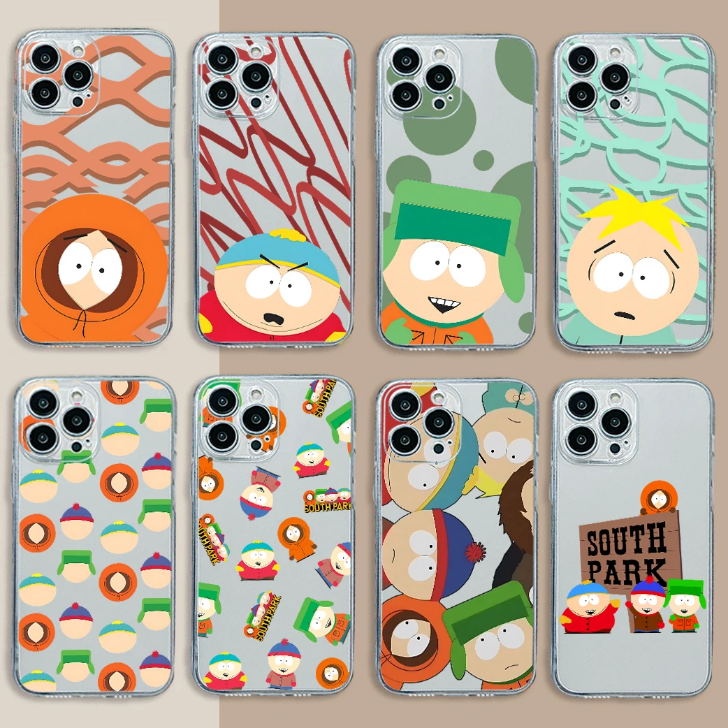 Funny Cute S-South Parks Phone Case For Samsung S25 S24 S23 S22 S21 S20 FE Note20 Note10 Plus Ultra Lite 5G Clear Soft TPU Cover