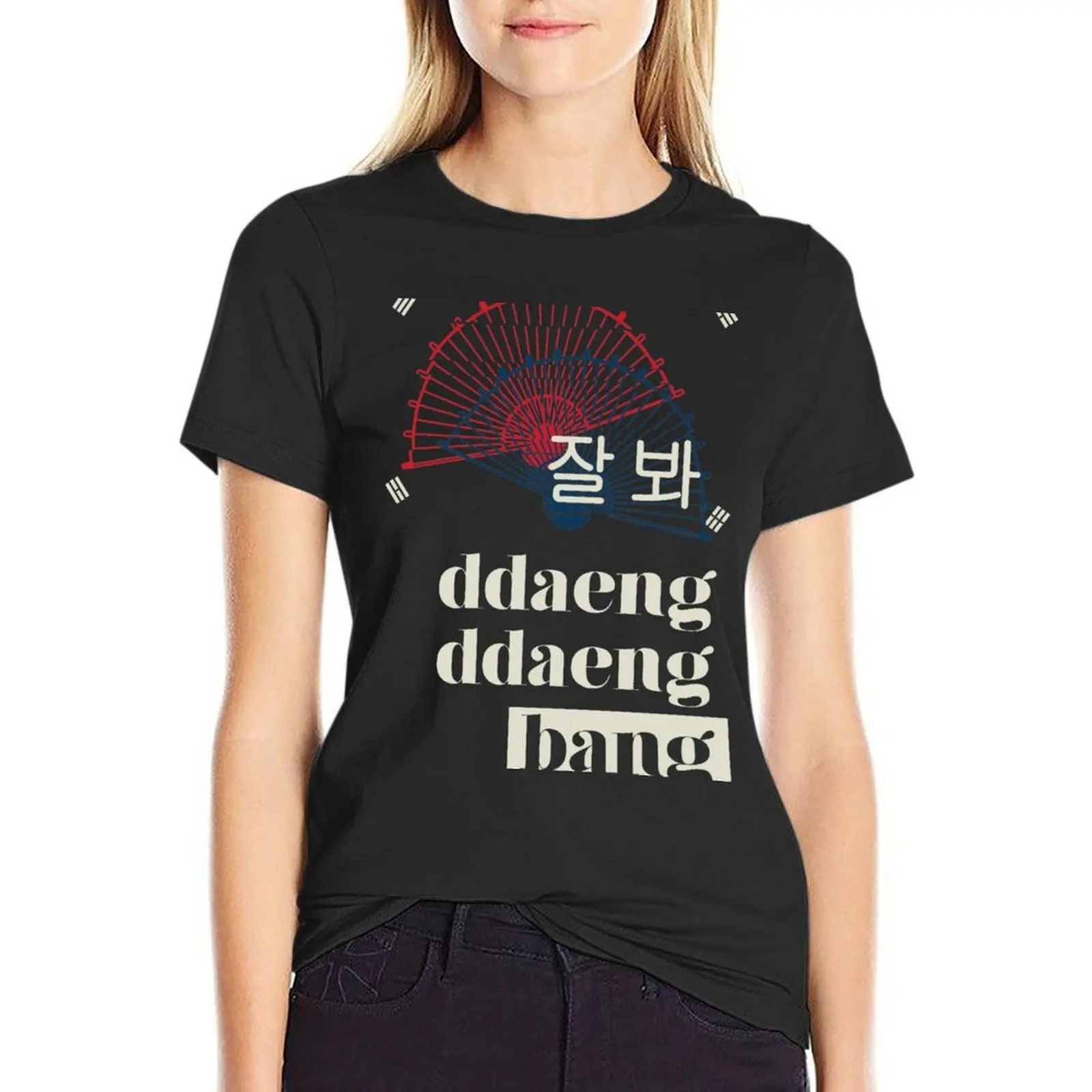 

rap style ddaeng T-Shirt oversized summer clothes tees Blouse Woman clothing