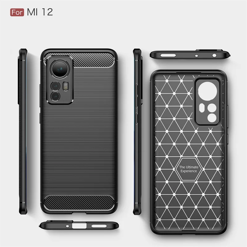 For Xiaomi Mi 12 12S Mi12 Pro Case Carbon Fiber Soft TPU Silicone Bumper Back Cover for Xiaomi Mi 12X Xiaomi12 5G Phone Cases