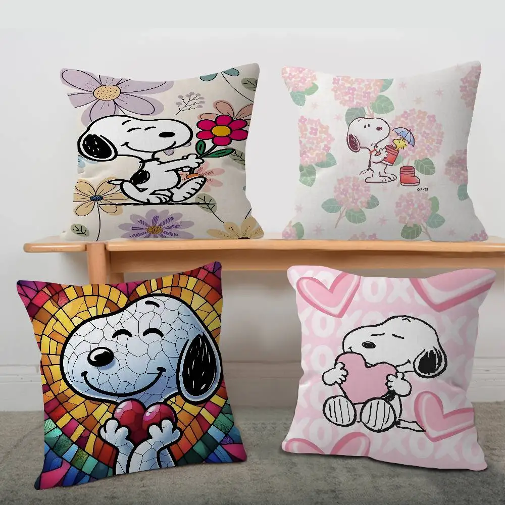Cartoon DogS-Snoopys-S Pillow Gift Home Office Decoration Bedroom Sofa Car Cushion Cover case 45x45