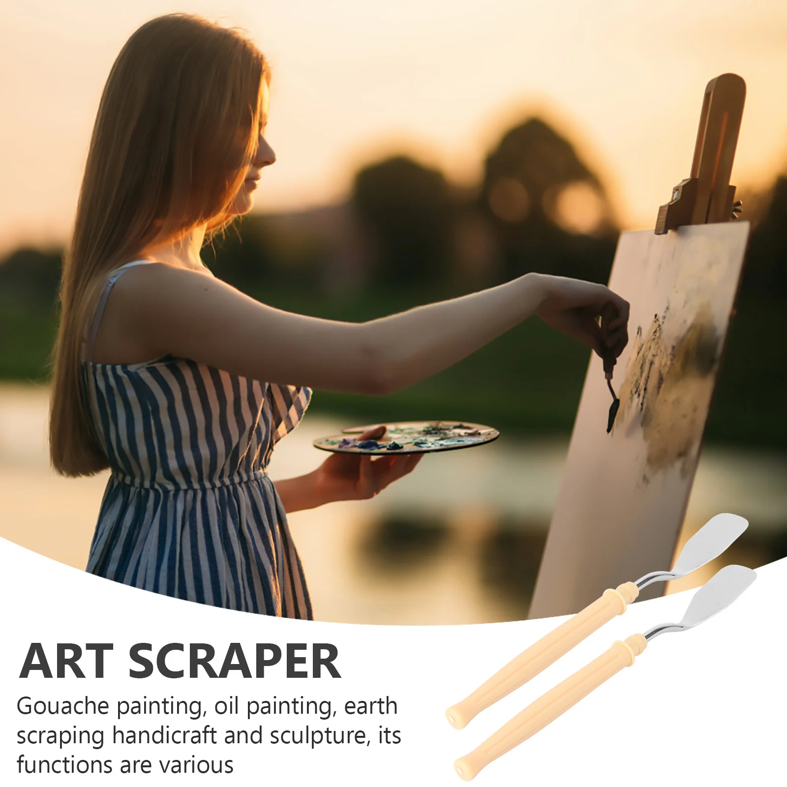 5 قطع من ملعقة اللوحة الزيتية المصنوعة من الفولاذ المقاوم للصدأ متعددة الأغراض أداة خلط الألوان لأكريليك الغواش لوازم فنية احترافية #2