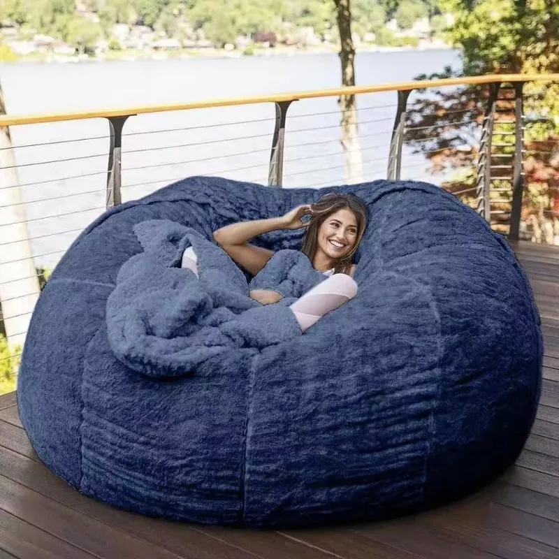 Lazy Sofa Foam Bed Bean Bag Double Three Bedroom Plush Bean Rice Fabric Recliner Sand Bean Bag Lazy Sofa Set