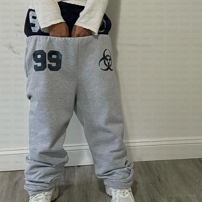 

Мужские брюки Y2K с цифровым принтом, свободные спортивные штаны, новинка 2026, японский уличный стиль, зимние брюки, Ropa Hombre Drip