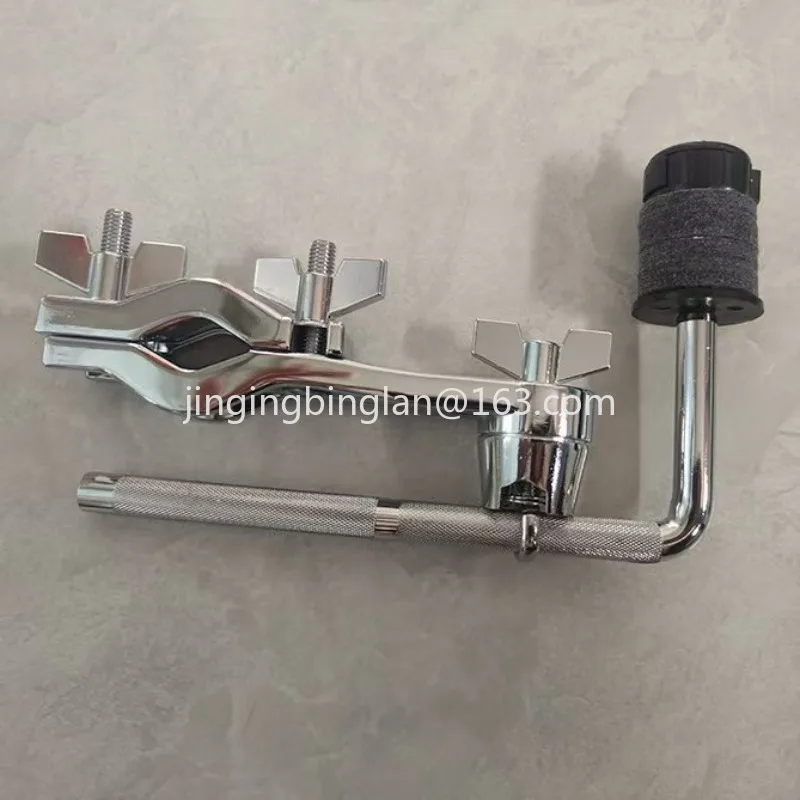 Manufacturer-supplied drum kit expansion bracket, cymbal rack expansion bracket, small  cymbals with arm extension mounting clip