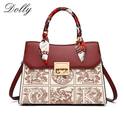 Luxury High Quality Women Small Embroidery Shoulder Strap Handbag,2024 New In Vintage Elegant Leather Boston Female Bag Burgundy