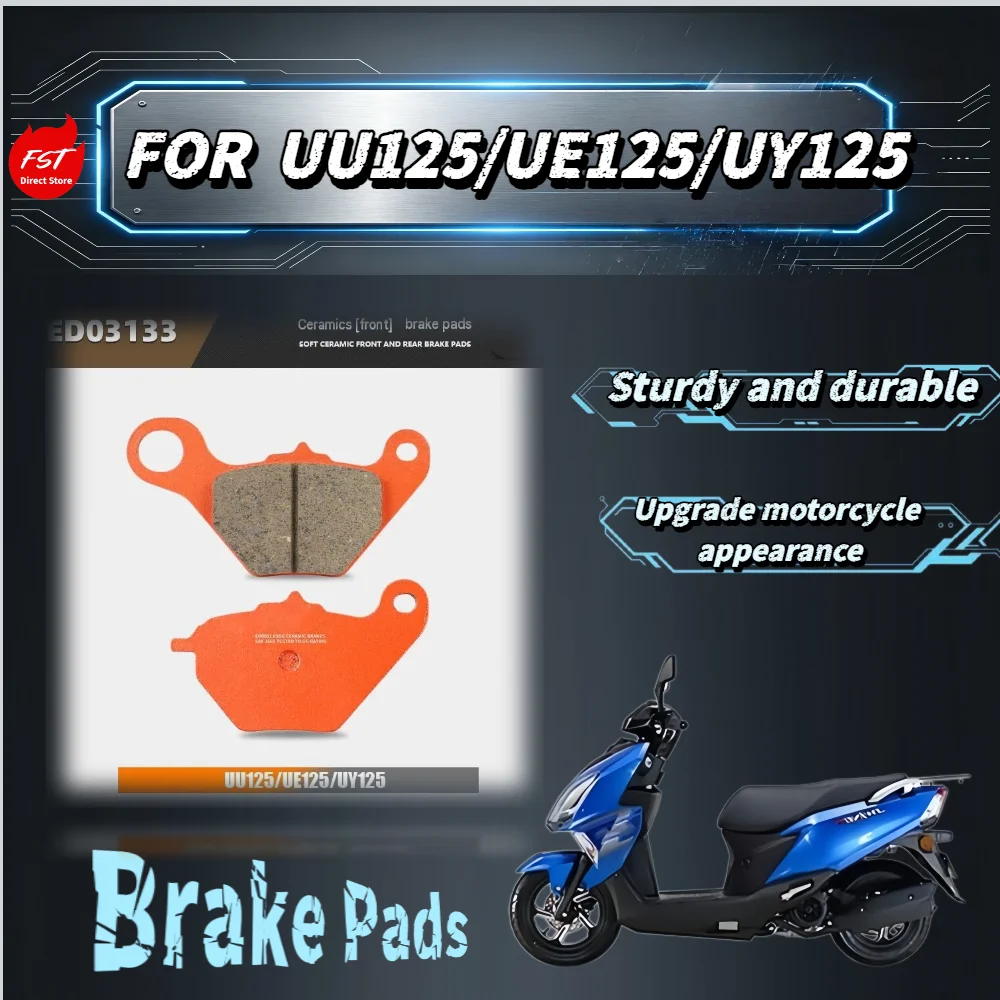For UU/UE/UY125 Scooter Ceramic Super Alloy Brake Pads Soft Friction Reduce Disc Scratches Scooter Brake Spare Parts