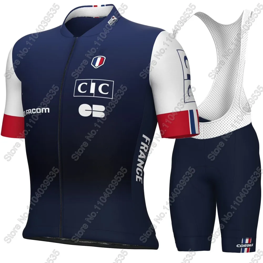 France Cycling Jersey 2025 Alaphilippe Set Summer French National Team Clothing Road Bike Shirts Suit Bicycle Bib Shorts MTB