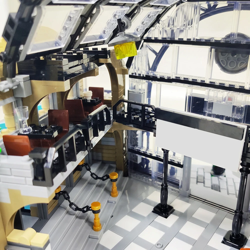 クリエイティブエキスパートミーティングポイント鉄道駅ストリートビューレンガ Moc モジュラーハウスモデルビルディングブロック教育玩具 2720 個